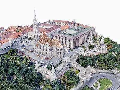  Fishermans Bastion-Budapest Low-poly 3D model
