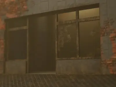 Abandoned car service Low-poly 3D model