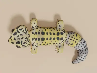 Stylized Leopard Gecko Low-poly 3D model