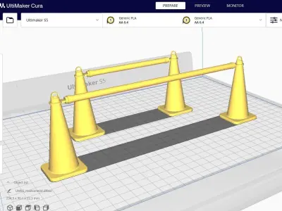 Road Cone M4 - with STL Low-poly 3D model