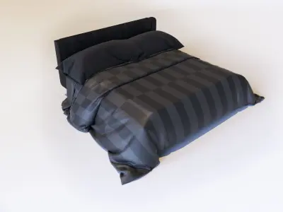 Black Bed Free 3D model