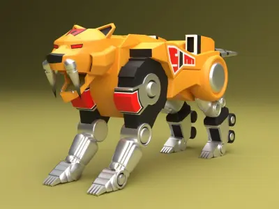Sabertooth Tiger Dinozord - Power Ranger 3D model