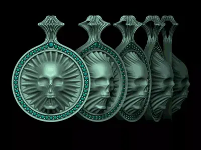 Skull Pendant 3D print model 4