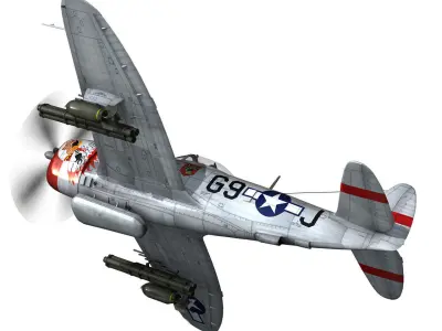 Republic P-47D Thunderbolt - Ski-U-Mah 3D model