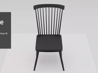 black wooden chair Free 3D model