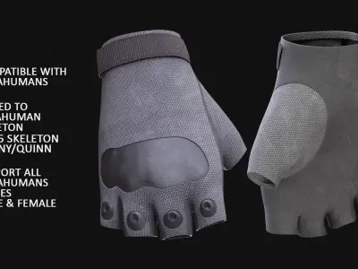 Gloves 18 - All MH Bodies - UE5 Skeletons - Rigged Low-poly 3D model