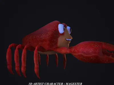 cartoon crabs Low-poly 3D model