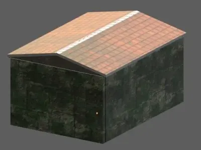 hangar building with roof Free low-poly 3D model