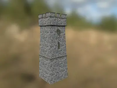 Medieval Castle Tower Low-poly 3D model