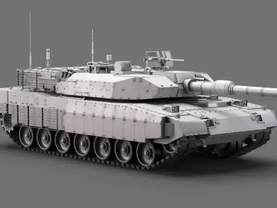 Main Battle Tank High Poly model 3D model