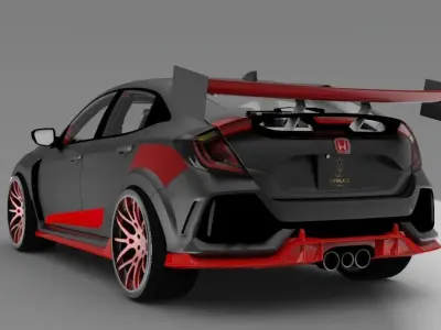 Honda Civic Modified Free 3D model