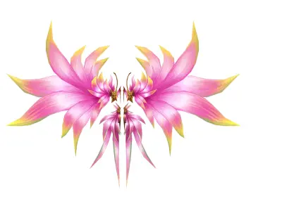 Pink Wing Low-poly 3D model