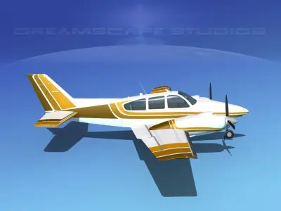 Beechcraft B55 Baron V14 3D model