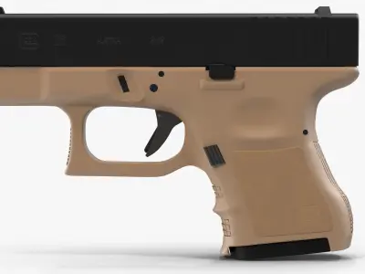 Glock 26 Brown Low-poly 3D model