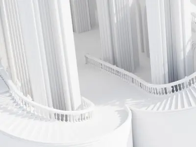 medieval palace stair Low-poly 3D model