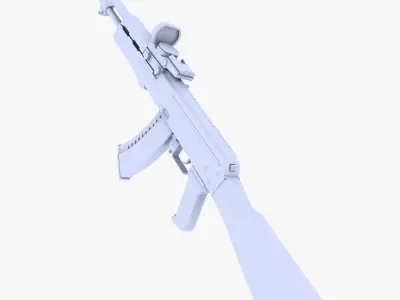 AK47 Assault Rifle Low-poly 3D model get