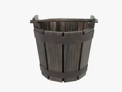 Medieval Wooden Bucket Free low-poly 3D model