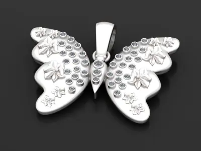 BUTTERFLY INSECT PENDANT 3D PRINTABLE MODEL 3D print model