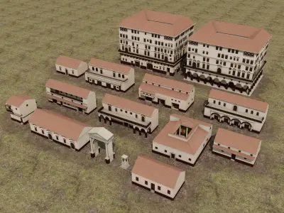 Ancient Rome Houses Pack 3D model