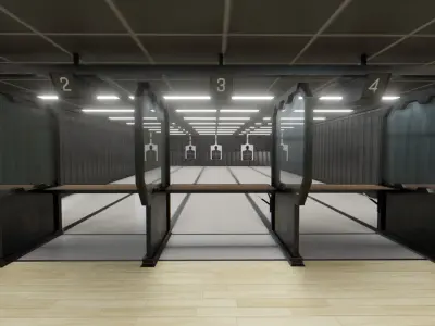Shooting Range Low-poly 3D model