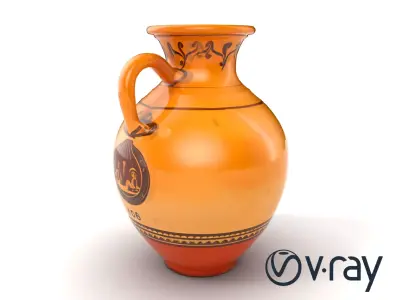 Ancient Greek Amphora Painted Design model pack Low-poly 3D model