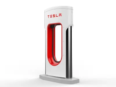 Tesla Electric Vehicle Charging Station 3D model