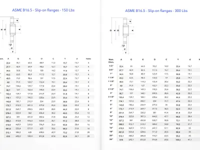 ASME B16-5 Slip-on Flanges - 150Lbs and 300Lbs - CAD Files 3D model