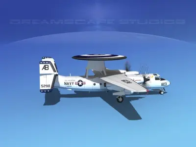 Grumman E-2C Hawkeye V17 3D model