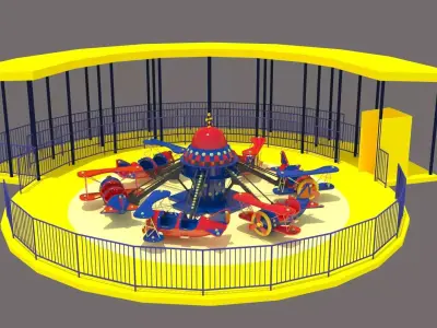 Aircraft Rides Low-poly 3D model