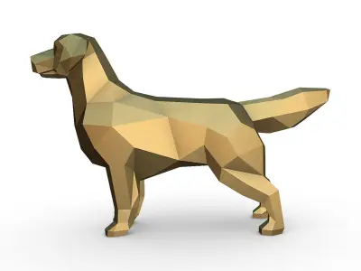 Golden Retriever low poly Free 3D print model