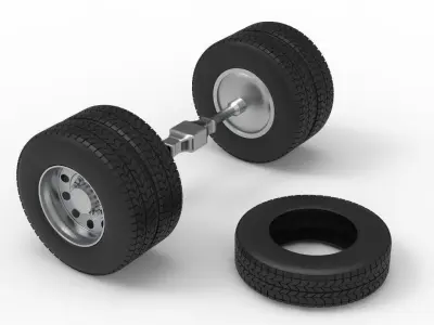 Truck wheels 3D model