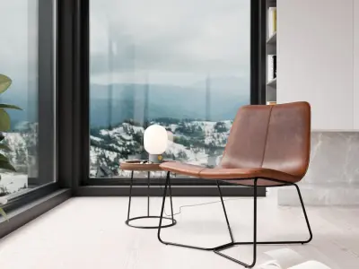  Replica West Elm Zion Armchair Model, Brown 