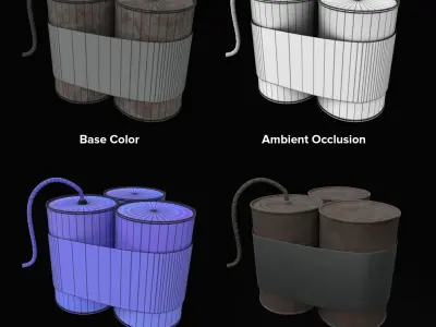 Beancan Satchel Charge Low-poly 3D model