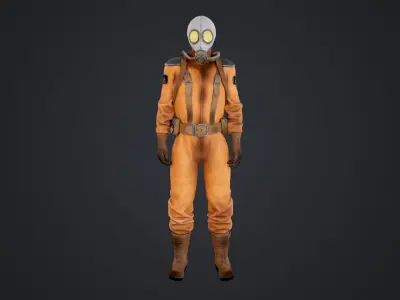 Radioactive Soldier Low-poly 3D model