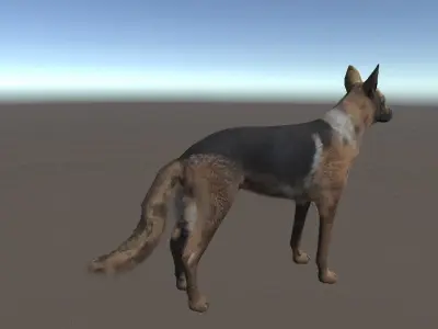 ALSATIAN DOG Low-poly 3D model
