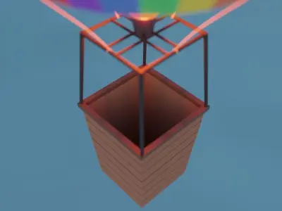Low Poly Hot Air Balloon Low-poly 3D model