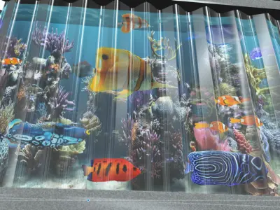 Fish Motion Picture Aquarium Night Lamp Low-poly 3D model