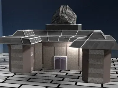 Low Poly Historic Building Cinema for Gaming Project etc Low-poly 3D model