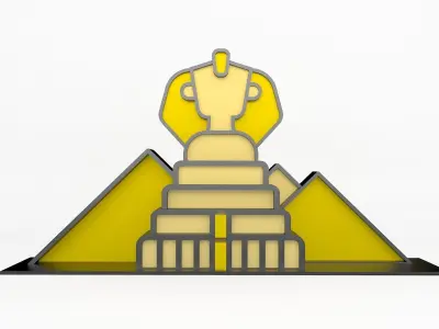 Sphinx With Pyramid 3D model