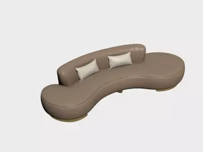 Curved Sofa Model Modern Luxury Upholstered Sofa for Interior Free 3D model