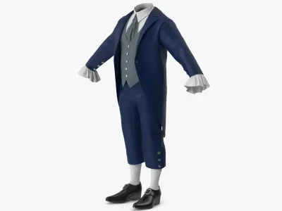 Tailcoat Suit and Shoes 3D model