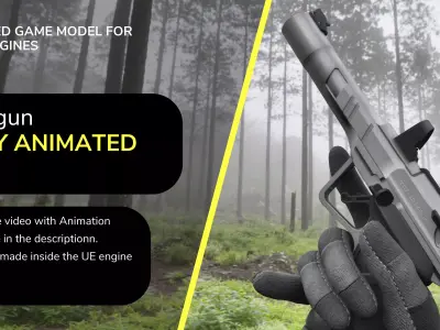 Pistol  Handgun Ionet Mk 4 FPS Animation Low-poly 3D model