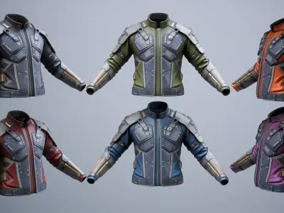 Sci-Fi Jacket P04 Low-poly 3D model