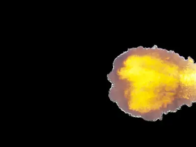 Muzzle Flash High Detail Simulation VDB Low-poly 3D model