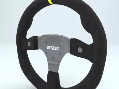Steering Wheel Sparco R330B Suede lack 3D model