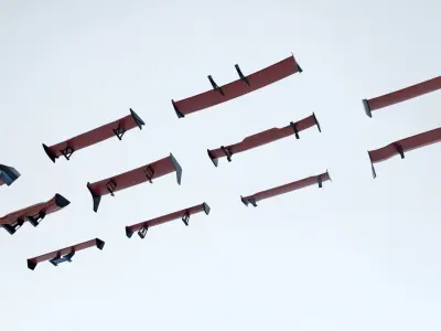 Low Poly Spoilers design of futuristic car Low-poly 3D model