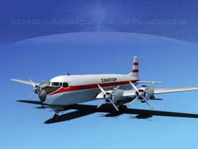 Douglas DC-7C Zantop 3D model