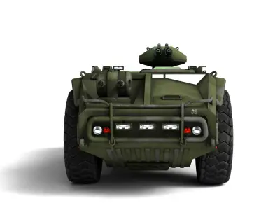 Apc755 Rigged Armored Personnel Carrier 3D Model  3D model