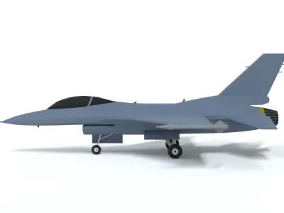 Low Poly Cartoon F-16c Fighting Falcon Low-poly 3D model