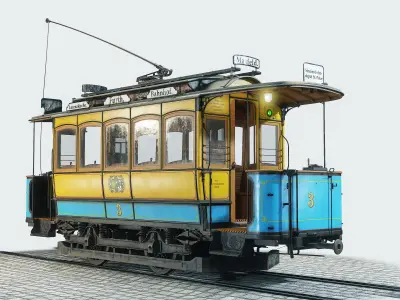 Herbrand VN 125 Historic Tram Modular Low-poly 3D model